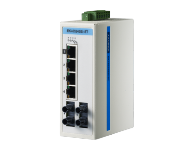 ProView 5-port 10/100M with 2x Single Mode ST Type Industrial Switch, Extreme Temp -40~75℃
