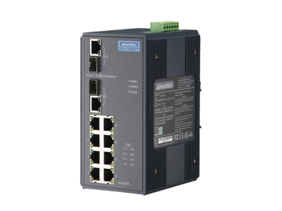 8-Port Industrial PoE Switch with 2 Gigabit Fiber/Copper Combo Ports